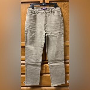 Gloria Vanderbilt Amanda Jeans Women's 14 Beige 5-Pockets High-Rise Straight Leg